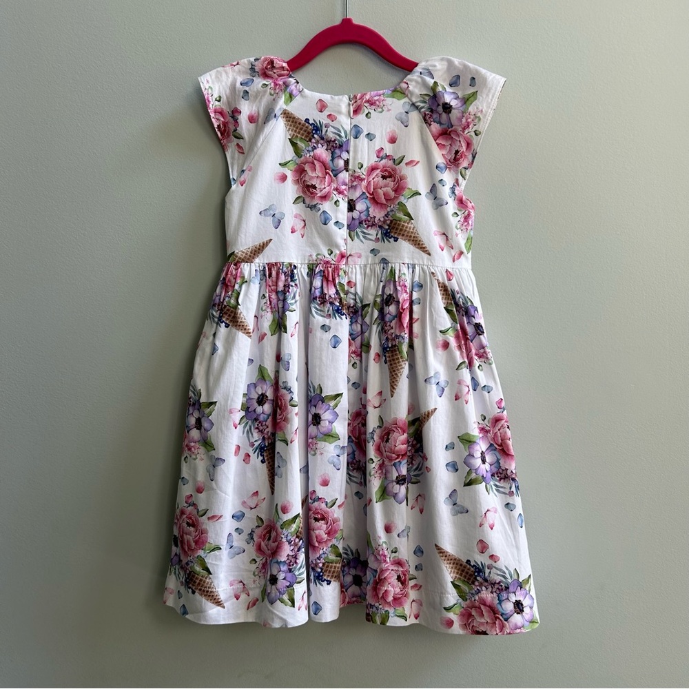 Mayoral Girls Floral Ice Cream Cone Dress Size 7, 122cm - Picture 6 of 10